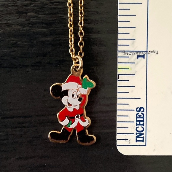 Vintage and Rare Christmas Mickey Mouse Necklace Signed Walt Disney Productions - Picture 8 of 10